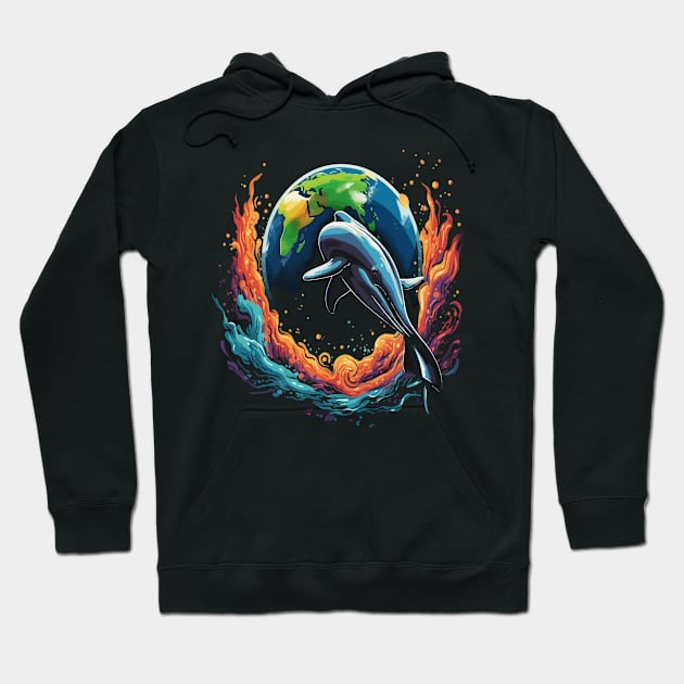 Dolphin Earth Day Hoodie by JH Mart